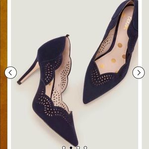 Boden Esme Scalloped Heels Navy